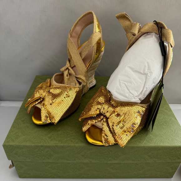 GUCCI Sequin espadrile sandal 38 - Picture 1 of 5